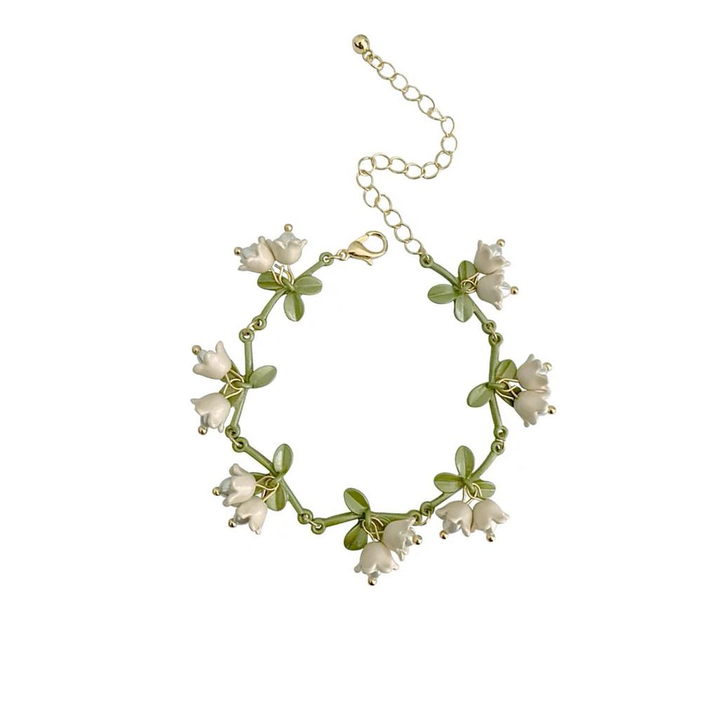Lily of the Valley Bracelet Niche Design Sense High Mori French Retro Niche Light Luxury Super Fairy Girl Heart Pearl Bracelet