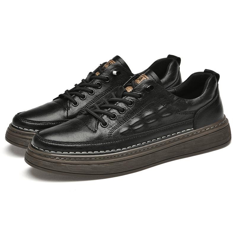 Men's Shoes 2025 New Spring and Summer Korean Version Breathable Cowhide British Style Soft Sole Fashion Sports Shoes Casual Board Shoes Tide