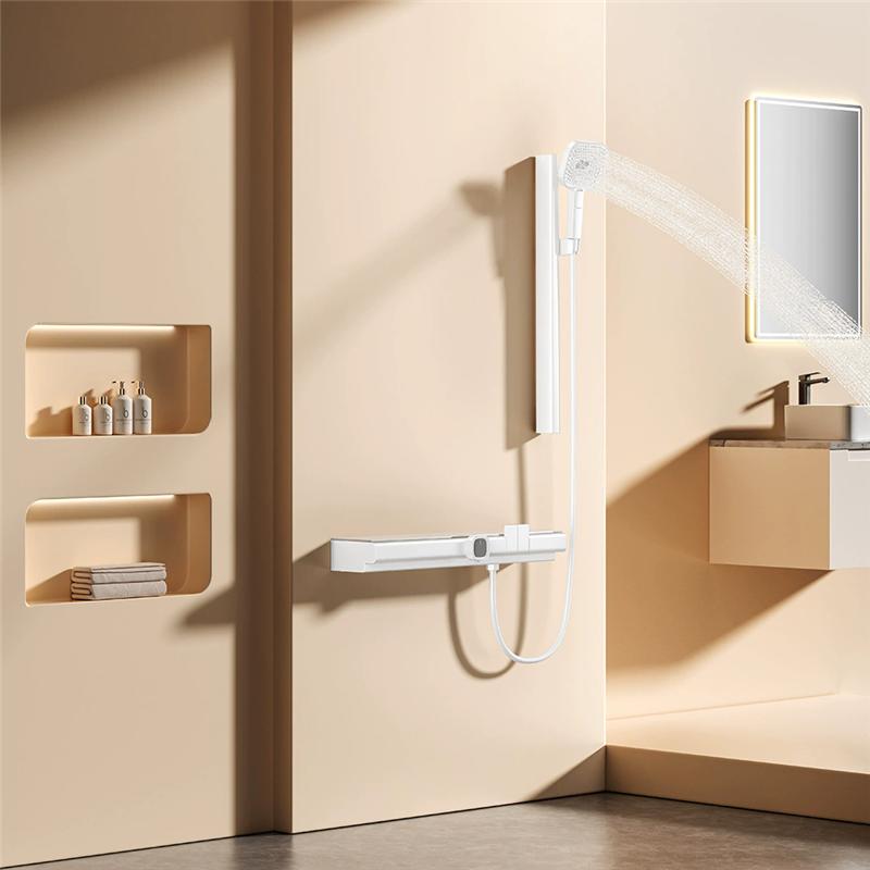 Tuqiu Gray Thermostatic Bathroom Shower Faucet Bathroom Mixer Faucet White Brass Bathroom Faucet  Set белый