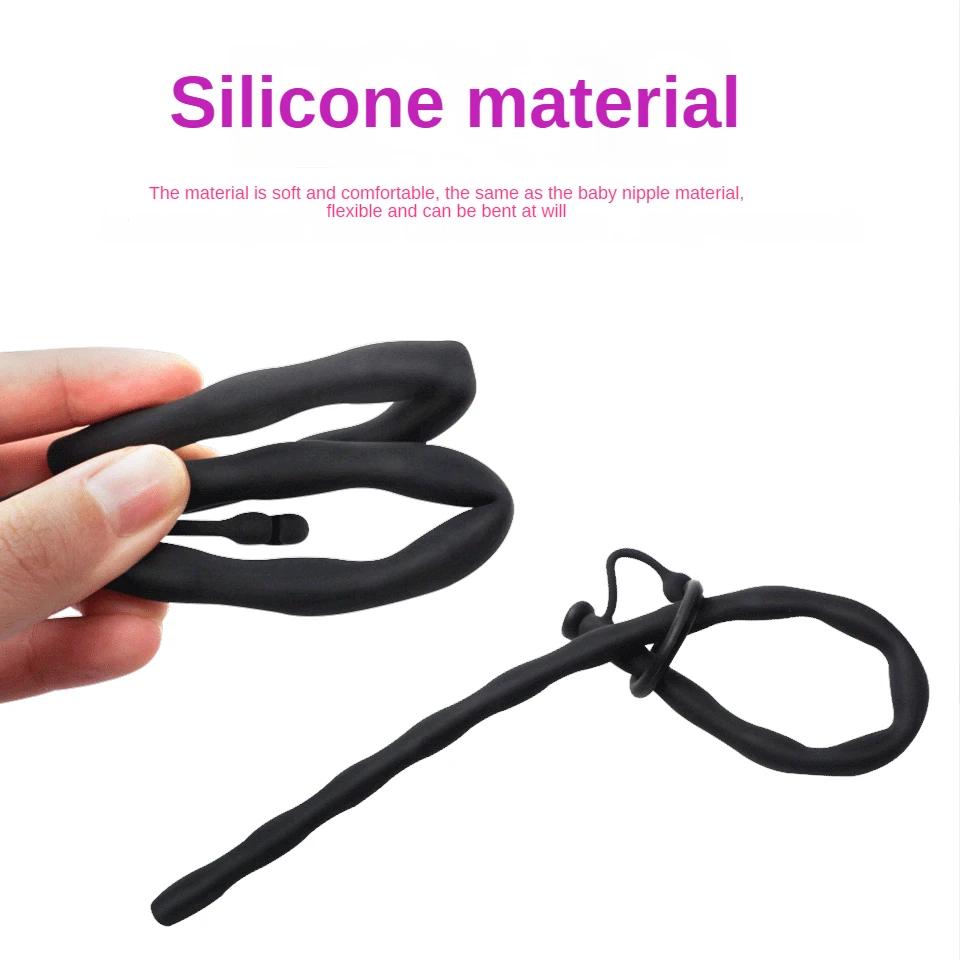 Silicone Hollow Urethral Catheter Dilator Horse Eye Irritation Adult Sex Toy Men Gay Penis Plug Insertion Urethral Cathe