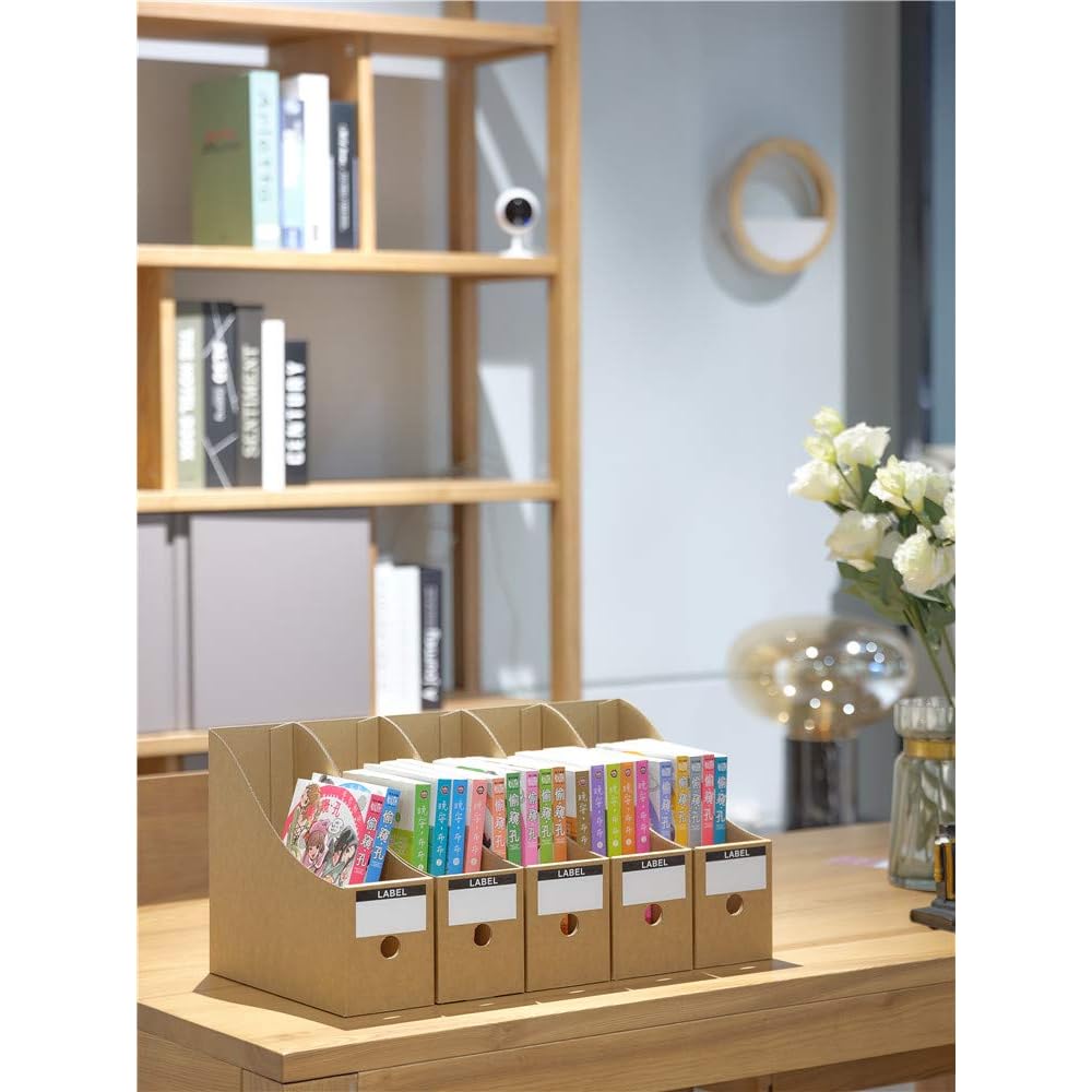 Panavage A4 File Box Set of 5, Paper Organizer, File Stand, Office Supplies Storage