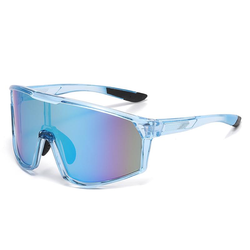 Fashion Sports One-Piece Colorful Large-Frame Glasses Two-Color Temple Sports Cycling Sunglasses Cycling Glasses
