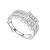 Elegant Three-Dimensional Hollow Diamond Ring: Trendy, Versatile Jewelry for Women