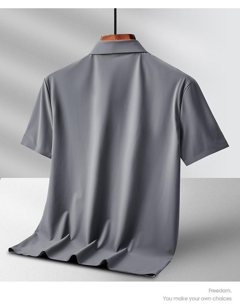 Men's Summer Ice Silk Two-Piece Set: Short Sleeve Top & Long Pants - Casual Sportswear for Father's Day Gift