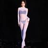 Unisex Shiny Bust Seamless Nylon Catsuit Bodystocking Penis Sheath Close Open Crotch Bodysuit Tights Sexy Leotard Conjoined Body