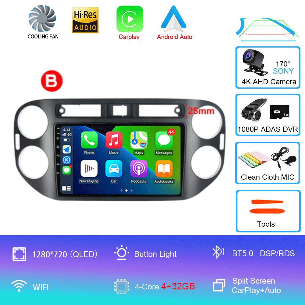 Car Radio Android 14 For VW Volkswagen Tiguan 1 NF 2006 - 2016 Wireless Carplay Auto Multimedia Video Player 4G GPS Head Unit BT