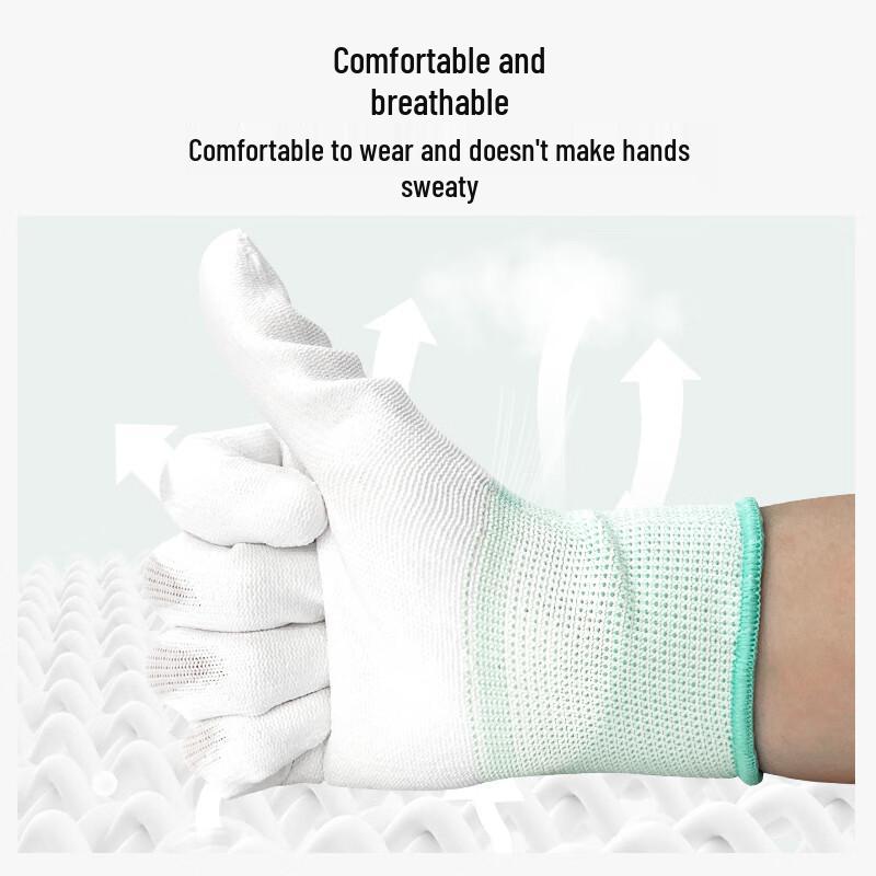 Huixiang JD Industrial Polyester PU Coated Anti-Slip Work Gloves