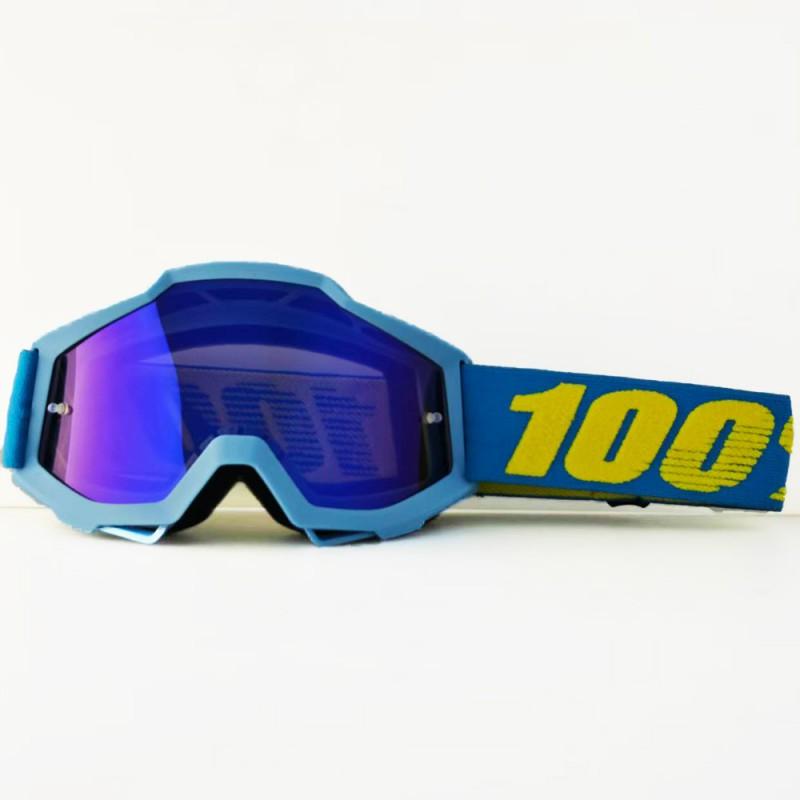 Motorrad Fahrbrille Winddicht Sportbrille Vollrahmen PC-Linse Austauschbar Unisex Fahrradbrille