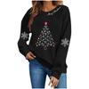 Women's Stylish Casual Christmas Print Pullover Sweatshirt for Holiday Party and Everyday Wear