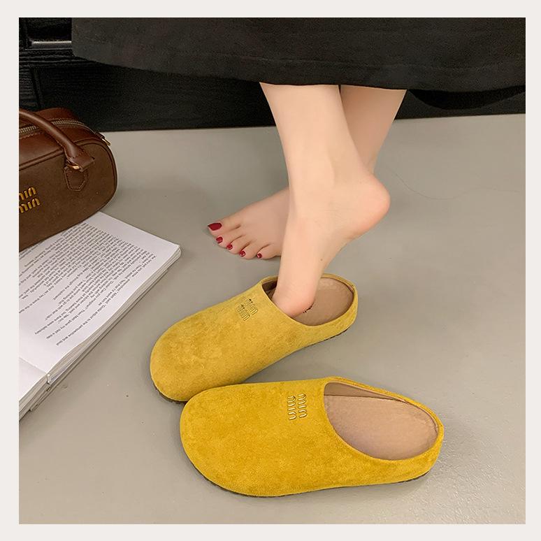New women's shoes half slippers one-pedal slippers bag head slippers versatile casual thick-soled women's slippers