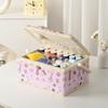 D&D Sewing Box, Sewing Kit, Large Capacity, Double Layer Storage, Sewing Accessory Storage Box 24*17.5*13cm (Large - Pink)