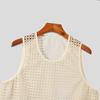 Fashion Tops American Style Men Popular Vacation Hollow Out Mesh Vests Sexy Casual Sleeveless Tank Tops Summer