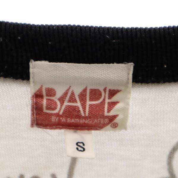 A BATHING APE KAWS Made In Japan Logo Print Short Sleeve T-shirt S White Men's Used