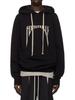Unisex Printed Long Black Hooded Sweatshirt - Trendy Men's Spring/Autumn Pullover with Long Sleeves