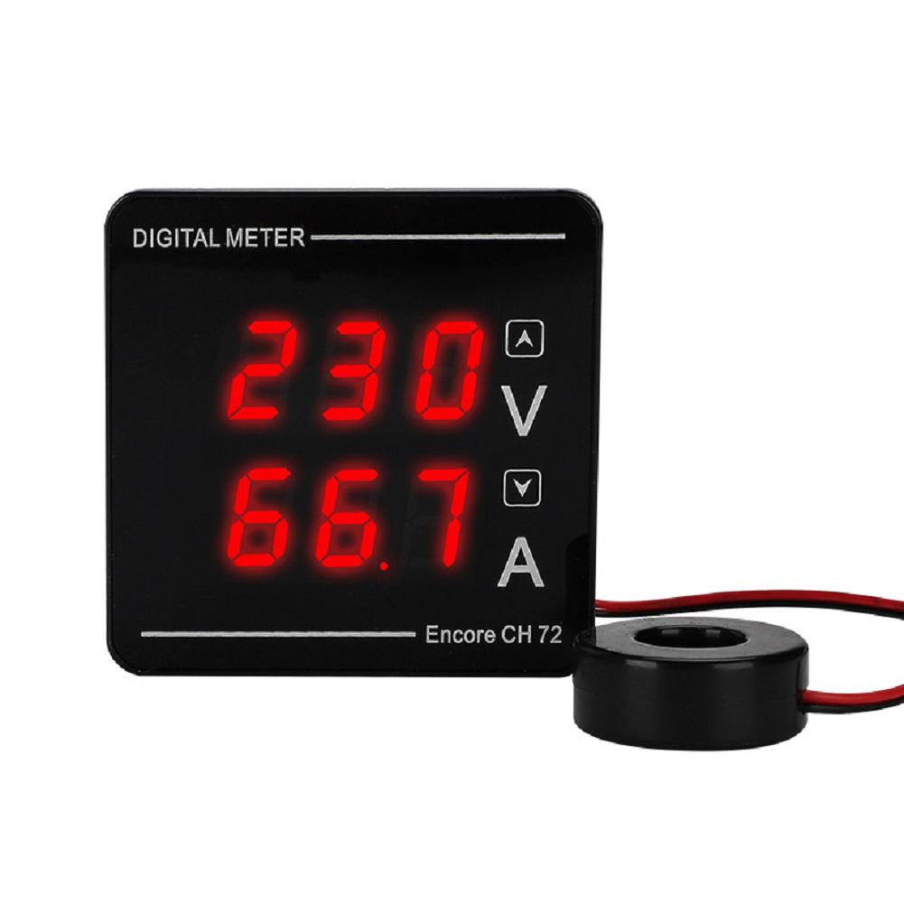 Digital Voltmeter Ammeter CH72VA120A AC 50-500V 0-120A 72mm Panel Mount LED Meter For Factory Automation Dosing System Tool