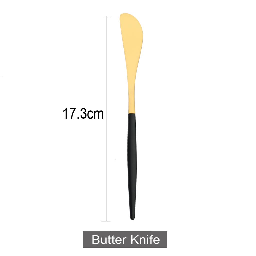 Black Gold Butter Knife Matte Stainless Steel Cutlery Cheese Dessert Jam Spreaders Cream Knifes Gold Dessert Tool Utensil