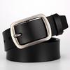 Men'S Leather Belt Two-Layer Cowhide Retro Pin Buckle Belt Casual Waistband Bandwidth