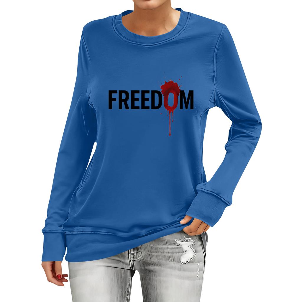 Women's Fashion Casual Long Sleeve Printed Neck Top