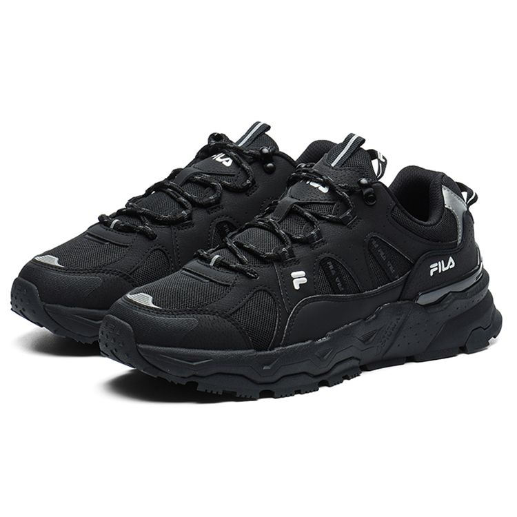 FILA Trek 1S Fabric Synthetic Leather Sports Comfort Low-Top Lifestyle Casual Shoes Men Casual Shoes Black F12M144127FBK
