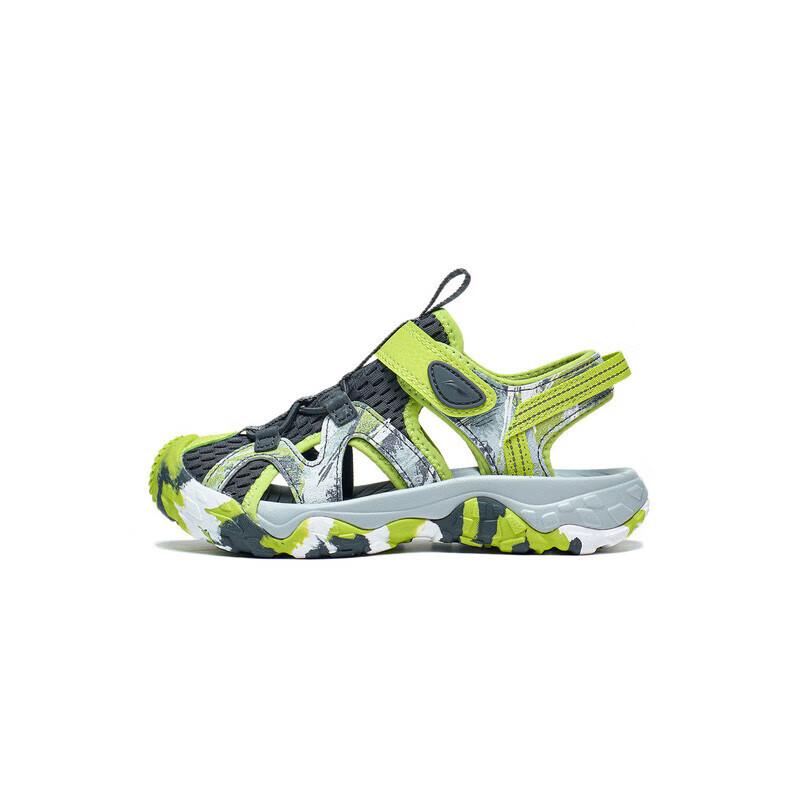 Li Ning Детские Треккинговые 1.5 Спортивный Тренд Легкие Амортизирующие Нескользящие Сандалии Детские сандалии Черно-Зеленые YKKT004-1 26