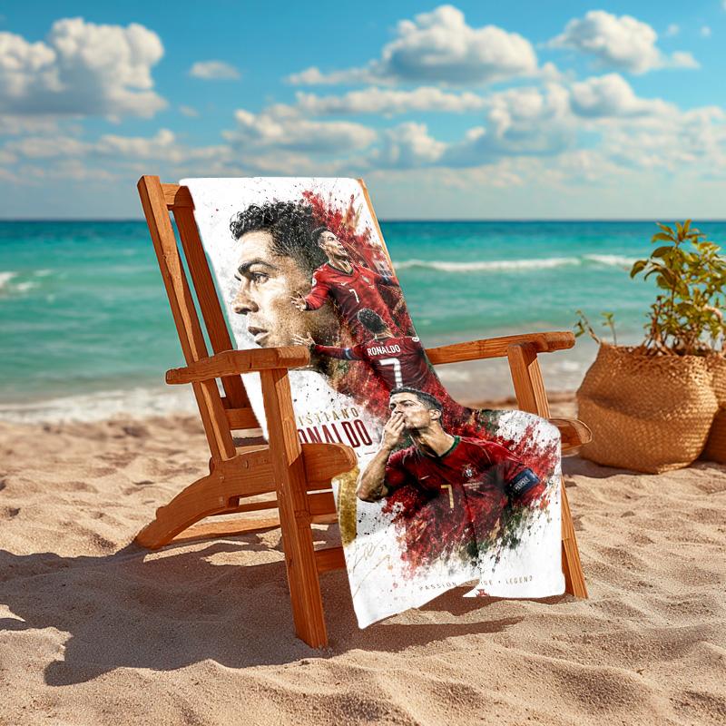 Ronaldo Legacy Passion Power Glory Beach Towel Outdoor Camping Beach Towel For Vacation Photos Quickdrying Swim Towel Absorbent Bath Towel Seaside