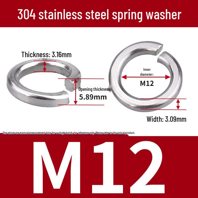 Stainless Steel & Blackened Carbon Steel Spring Washers (M1.6-M42) Elastic Open Washers