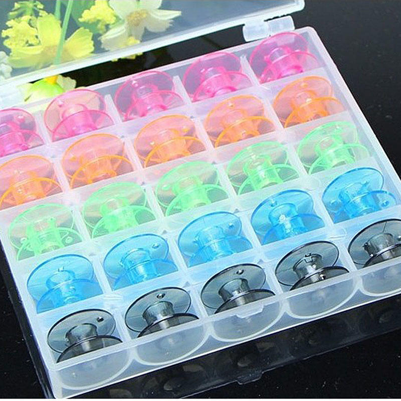 Buy 25 Pcs Multicolor Plastic Coil Bobbins Shuttle Fil A Sewing Machine