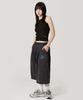 PEACE MAKER Pce Side Double Pleated Wide Bermuda Sweat Shorts (Leopard Print)