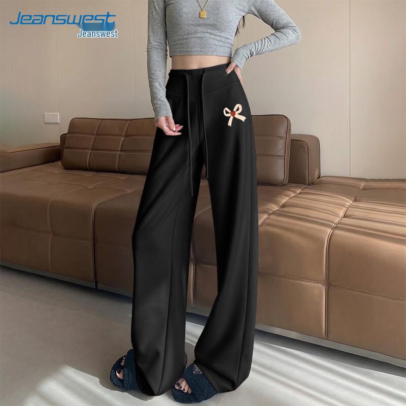 Jeanswest Women s High-Waist Drawstring Trousers with Bow Accent L