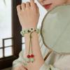 Elegant Round Jade Korean Bracelets White Color Peach Blossom Party Gifts Girls
