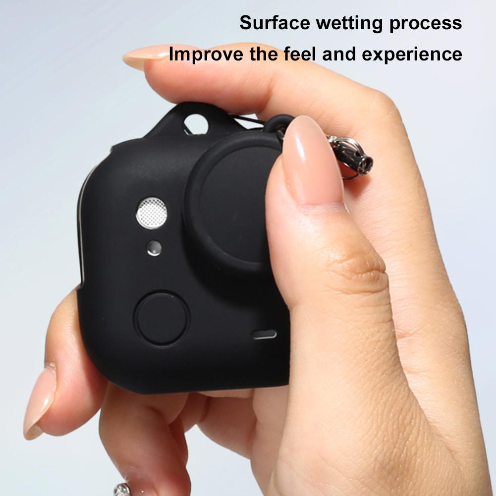 Silicone Protective Case For Insta360 GO Ultra Body Cover Lens Guards Cap With Anti-lost Straps Accessories Soft Body Case