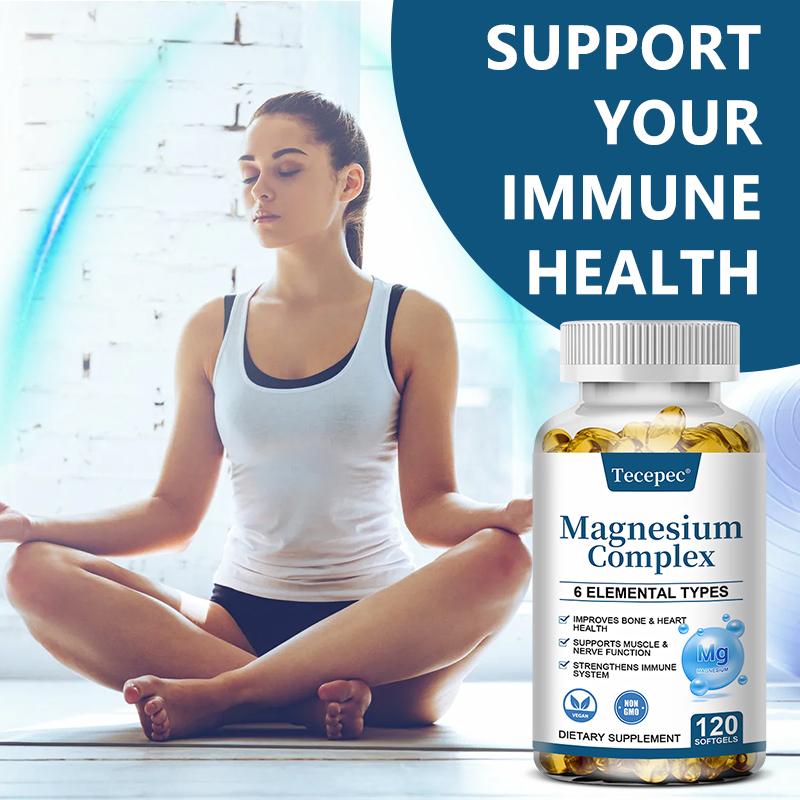 Magnesium Complex 500 mg, Magnesium Taurate, Magnesium Citrate, Magnesium Malate 120 Capsules