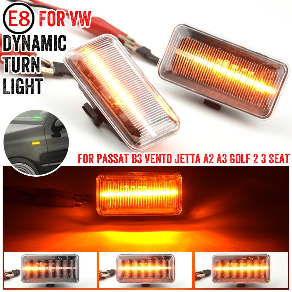 For VW Golf 2 3 Passat B3 Vento Jetta A2 A3 Seat Ibiza 2 Cordoba 1 LED Dynamic Side Marker Turn Signal Light Repeater
