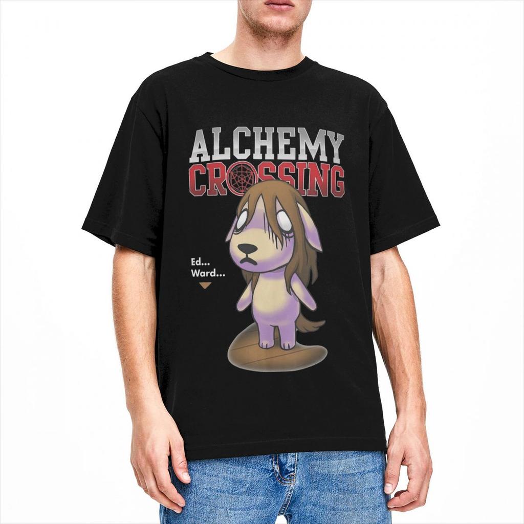 Men Fullmetal Alchemists Fusion T Shirt Alchemy Crossing Pure Cotton Clothing Crazy Short Sleeve Round Neck Tee Shirt T-Shirts