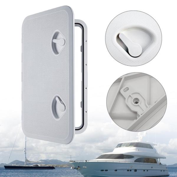 White Plastic Watertight Marine Boat Caravan Deck Compartment Access Hatch Plate White Inspection Yacht Cover RV Ship Part 23.86x13.90""