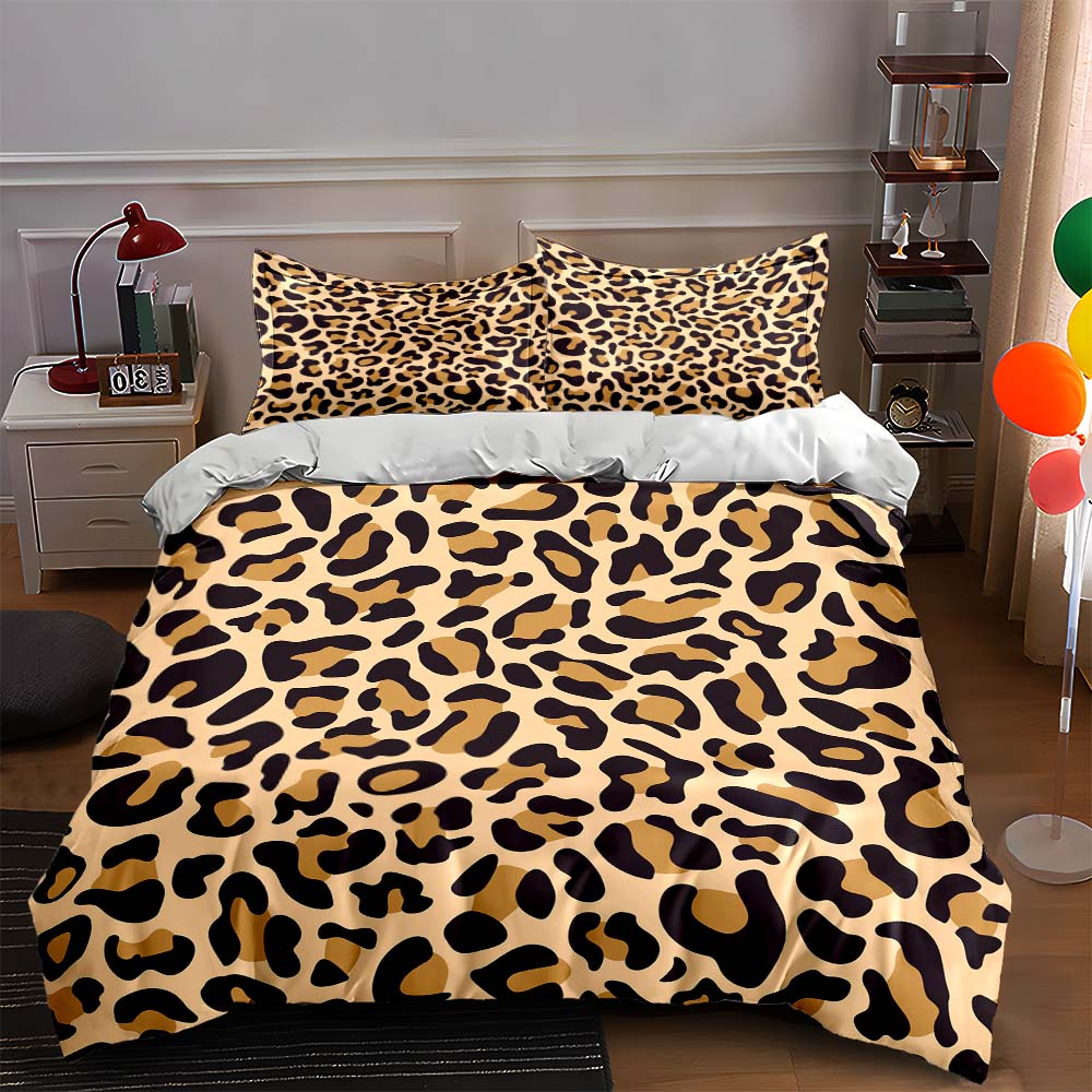 

Leopard print pattern. Bedding Duvet cover sets Duvet covers Pillowcases gifts (1 * Duvet Cover 2 * Pillowcases, without duvet insert) 135x200cm