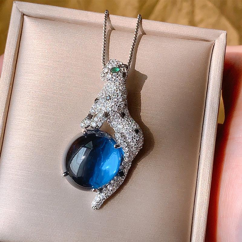 Autumn And Winter Jewelry Retro Simulation Color Treasure Plain Leopard Luxury Inlaid Main Stone 18 * 20
