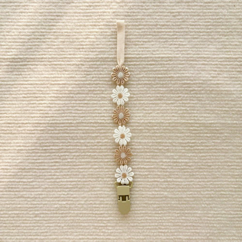 

Little Daisy Nipple Bracket Holder Safe Pacifier Chain New Pacifier Clips Gift Khaki