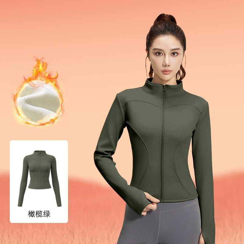 Jane Yi Club Stand-up Collar Yoga Clothing Jacket Running Cycling Sports Skinny Elastic Fitness Yoga Top Women
