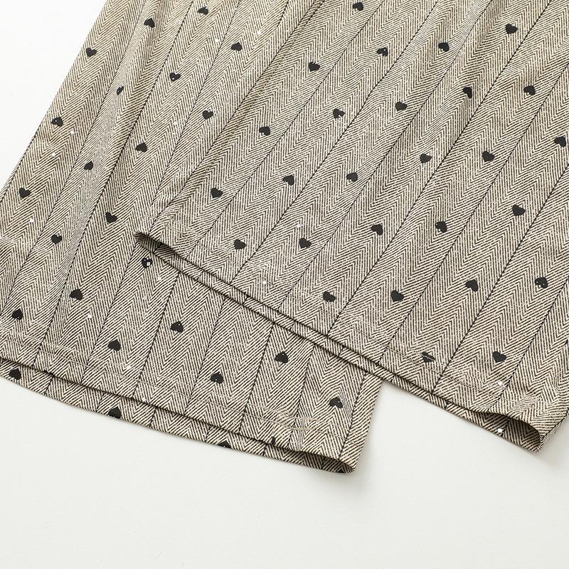 Summer Polka Dot Breathable Straight-Leg Pants with Elastic Waist for Middle-Aged Women's Casual Wear