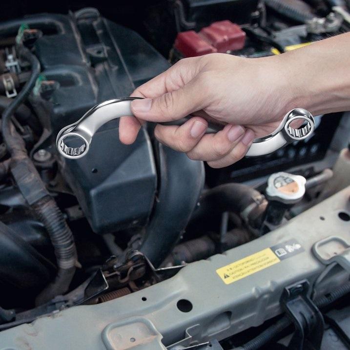 16mm X 17mm Metric 12-Point S-Style Box Double End S-Shaped Chrome Plated 45# Steel S Box Wrenches For Home Auto Bike Machine Maintenance