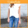 Elegant Ladies Summer Lotus Lace Short Sleeve Casual Shirt Tops Blouse T-shirt