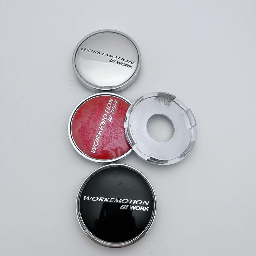 4pcs 63MM /59MM I.D W Work Emotion Logo Badge Car Wheel Center Caps for HRE Wheels Hub Rim Hubcaps Cover Replace Car Accessories