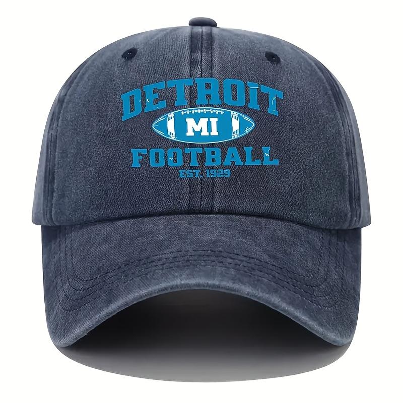 Womens Detroit MI Football Vintage Baseball Cap 100 Polyester Hand Washable Retro Sporty Design with EST