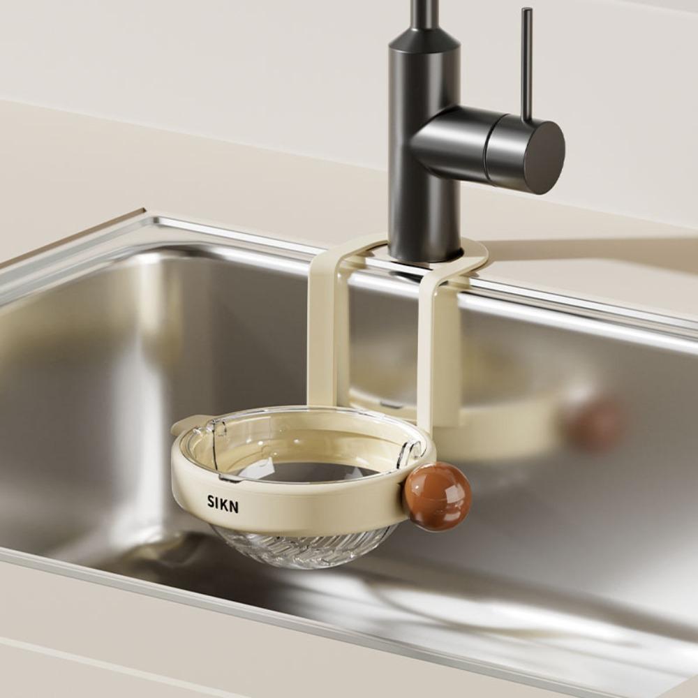 

Punch-free Sink Hanging Strainer Basket Detachable Automatic Dumping Filter Basket Home Storage бежевый