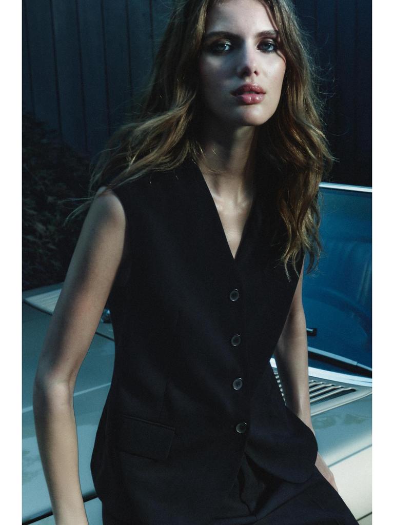 2024 Spring/Summer Women's Sleeveless Button-Up Vest and Casual Pants Set - High-End European and American Style