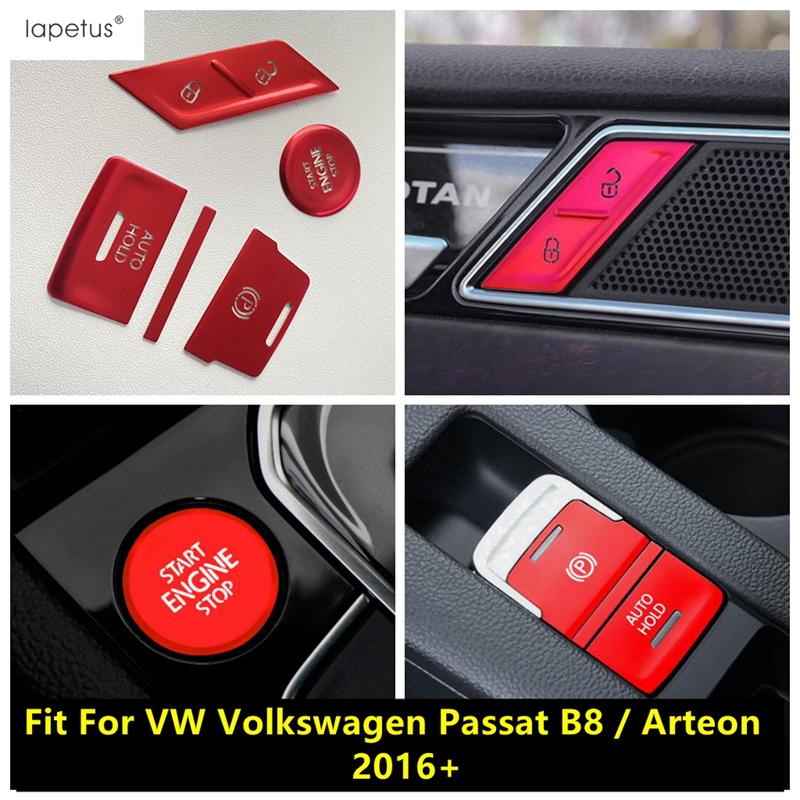 Electronic Handbrake Parking Start Stop P Button Sequin Cover Trim Accessories For VW Volkswagen Passat B8 / Arteon 2016 - 2024