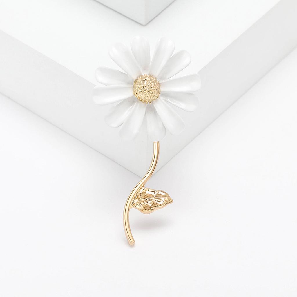 Stylish And Simple Oil-Dripping Small Daisy Brooch, Versatile Temperament, Sunflower Collar Pin, Anti-Light Pin