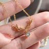 Minimalist Elk Antler Single Stone Dainty Neck Jewelry