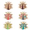 Rinhoo Vintage Colorful Rhinestone Little Ladybug Insect Brooches For Women Ladybug Lapel Pins Cute Animal Beetle Badges Jewelry